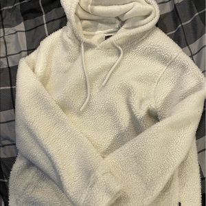 Fluffy White Hoodie
